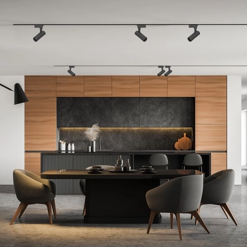 Трековый светильник FN AL140, 32W, 230V, 4000K, чёрный