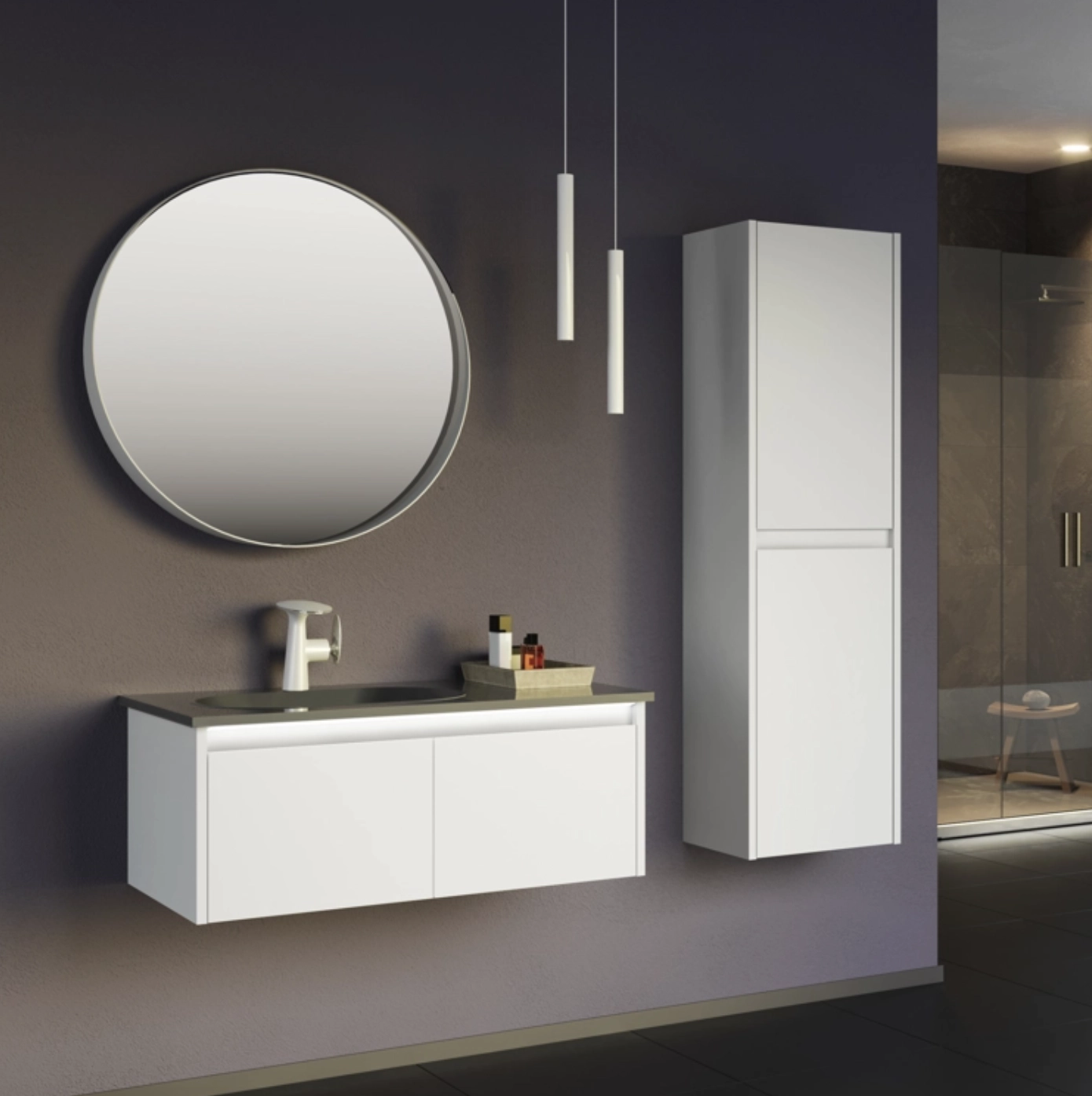 Dulap suspendat pentru lavoar Orka Lisbon 110 White Matt 4019 