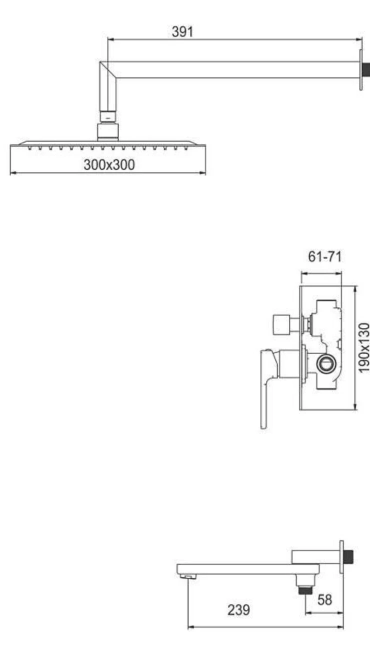 Sistemă de duș Gappo G7117 10 crom 0623 