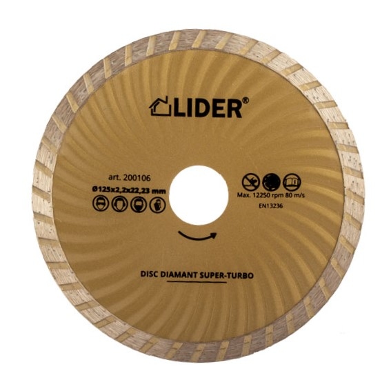 Disc diamantat pentru beton super-turbo Lider 115mm 200105