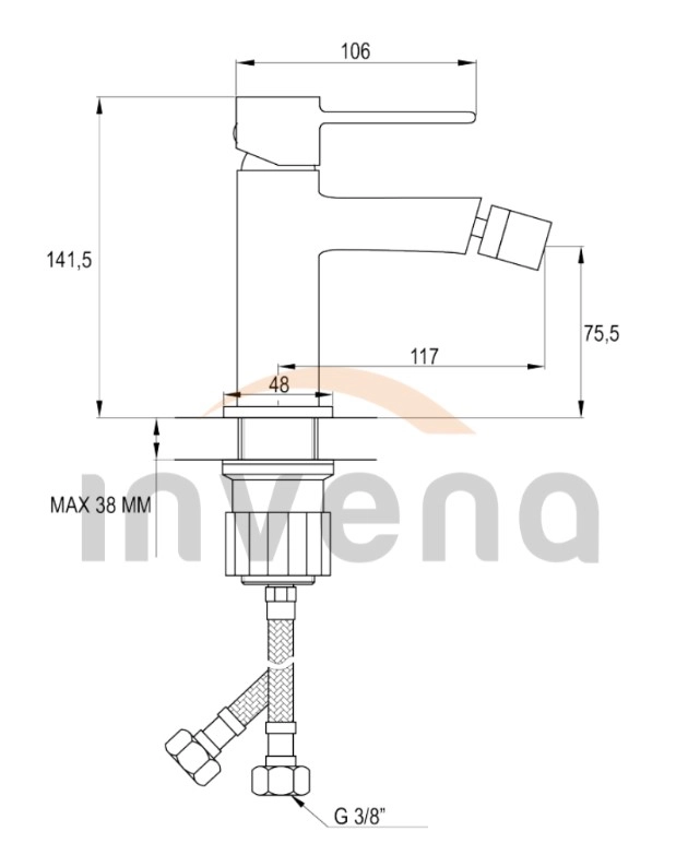 Смеситель для биде Glamour Trend Black BB-02-004 