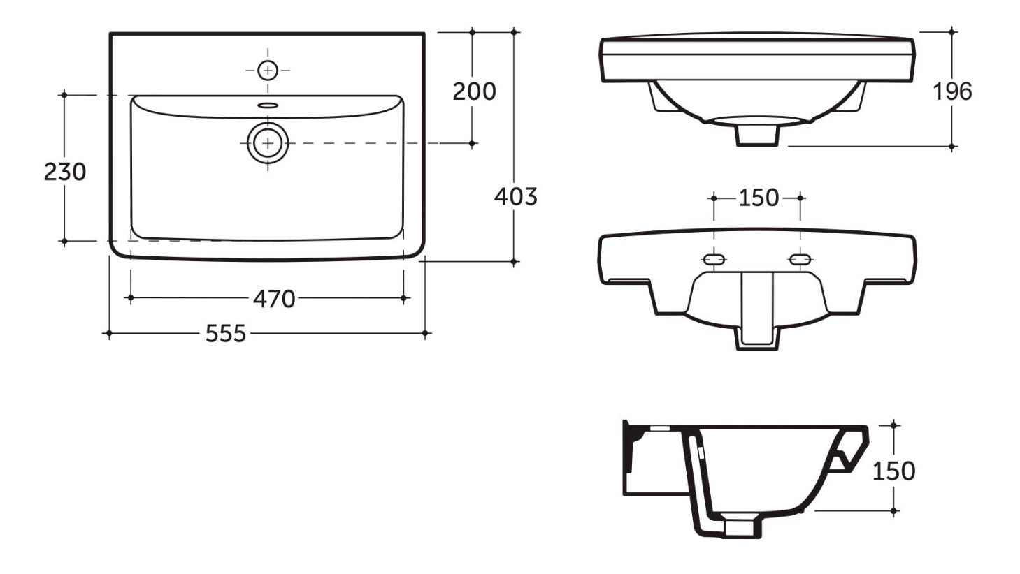 Раковина Keramin Milan 55 white