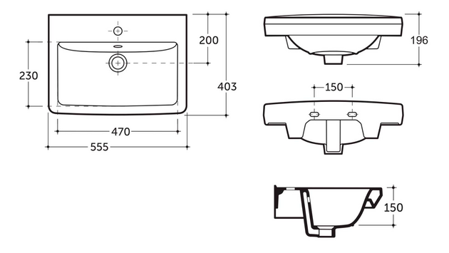 Раковина Keramin Milan 55 white