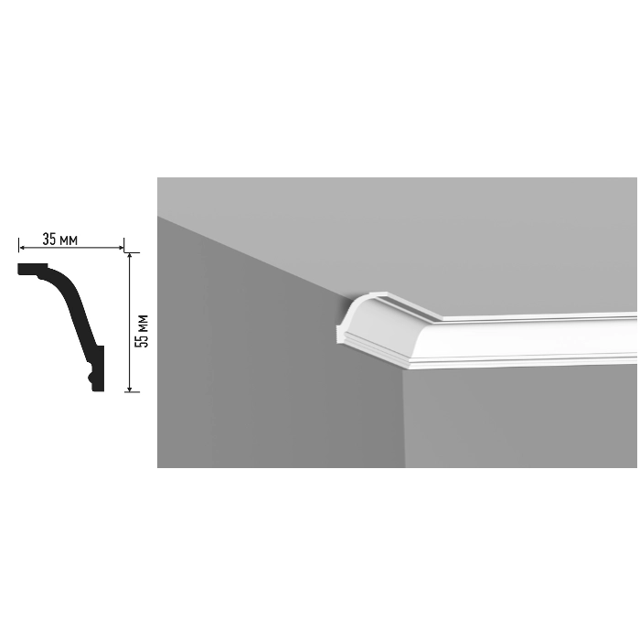 Plintă de tavan Plintex IC35/55 SC 