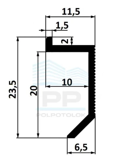 Плинтус скрытого монтажа ASP112B PP 2600мм 