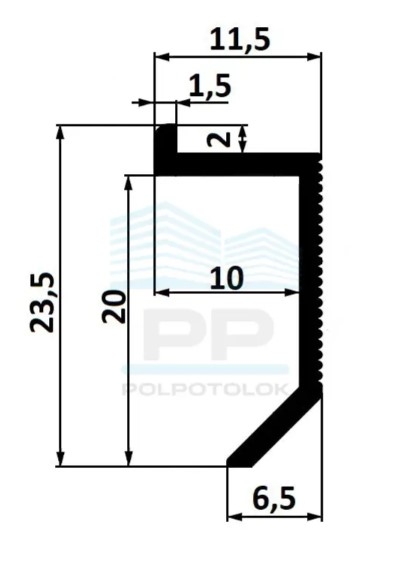 Плинтус скрытого монтажа ASP112B PP 2600мм