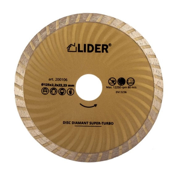 Disc diamantat pentru beton super-turbo Lider 180mm 200108