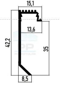 Плинтус скрытого монтажа ASPL35B PP 2600ММ 