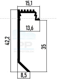 Плинтус скрытого монтажа ASPL35B PP 2600ММ