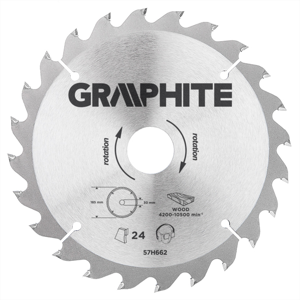 Диск по дереву Graphite 185x30mm 3961