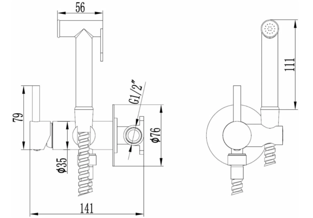 Baterie pentru bideu Invena BP-00-B04-L