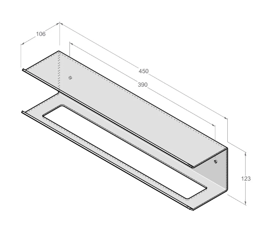 Suport cu raft Daske Pody ADH TR/PY-1024W-A alb