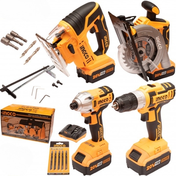 Set Ingco CKLI2010 Li-Ion 20V/2*4A 43422