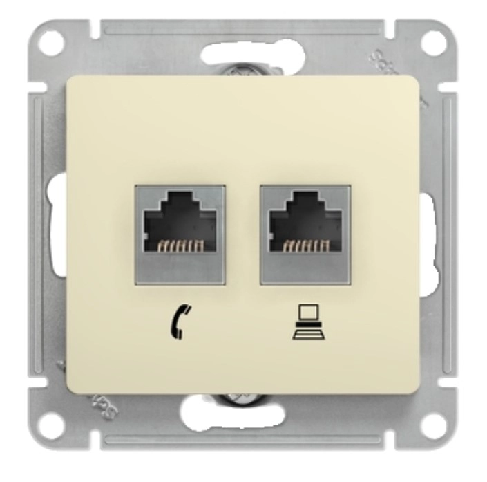 Розетка RJ11+1RJ45 cat.5 GSL 000285/366 