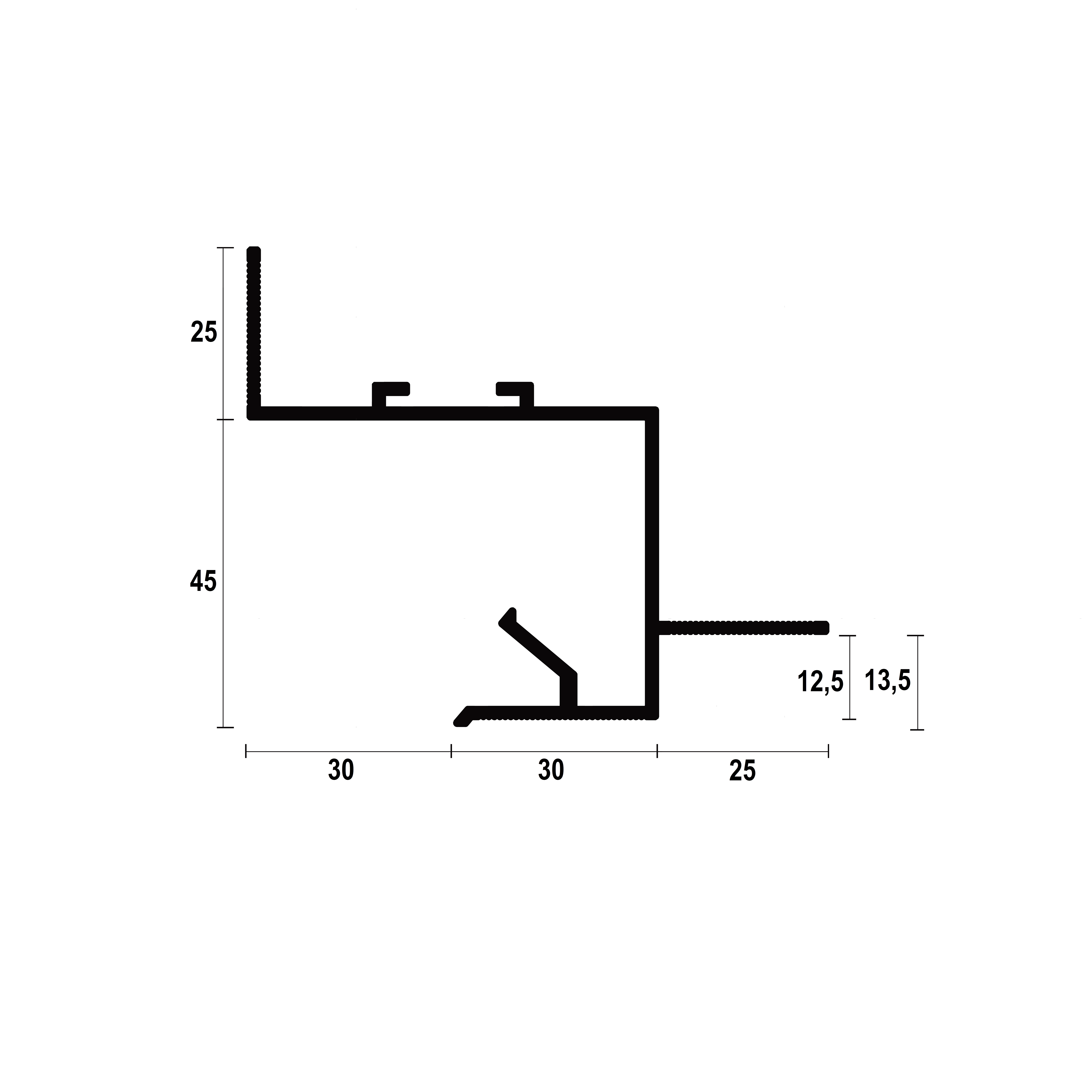 Профиль теневого шва AST30B PP 2500мм 