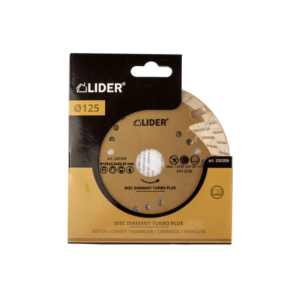 Disc diamantat pentru beton turbo plus Lider 180mm 200308