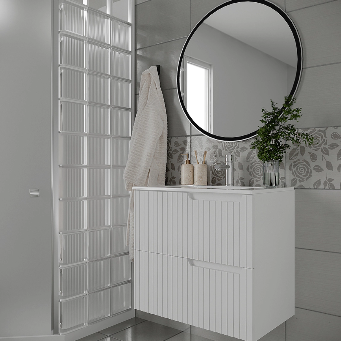 Dulap suspendat pentru lavoar Supraten Bordo 60E white1512161 