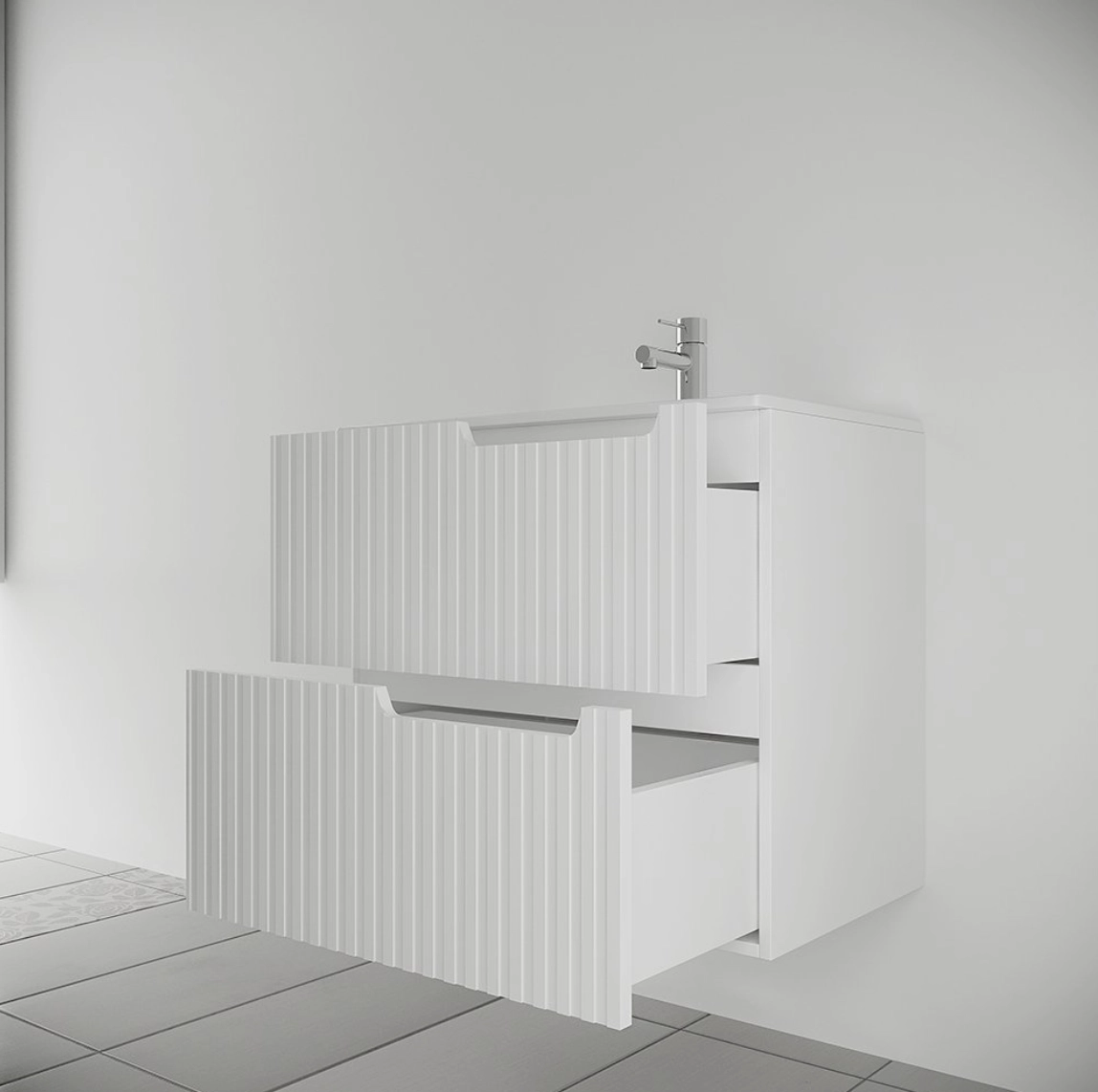 Dulap suspendat pentru lavoar Supraten Bordo 60E white1512161 