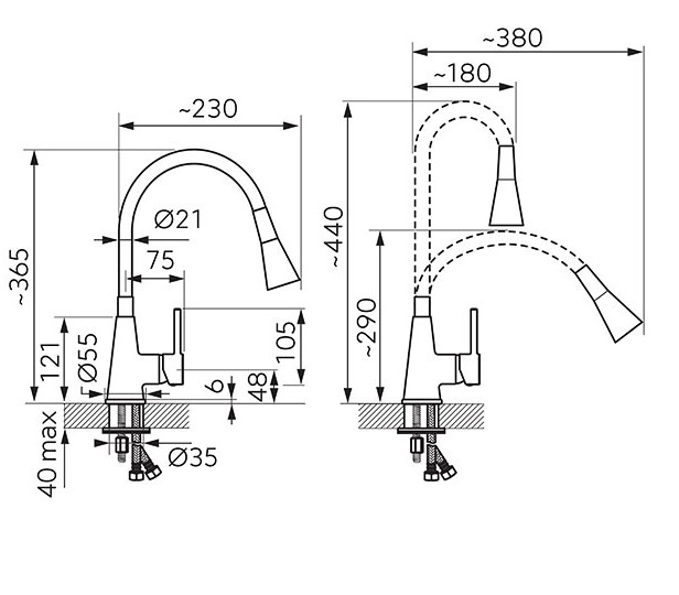 Смеситель Ferro Zumba II BZA42B 62745