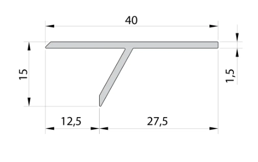 Profil / plintă F2.10 10mm 3m 