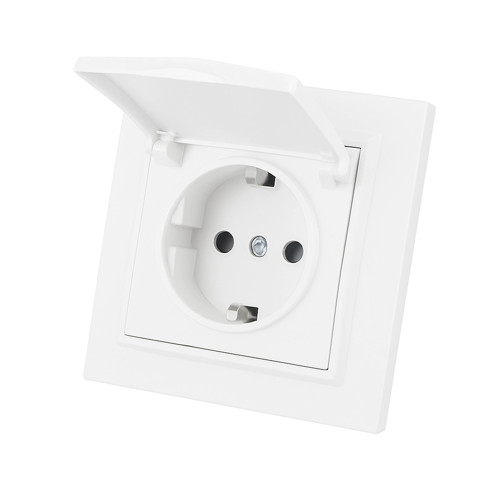Розетка с крышкой IP44 EH-2116-PG