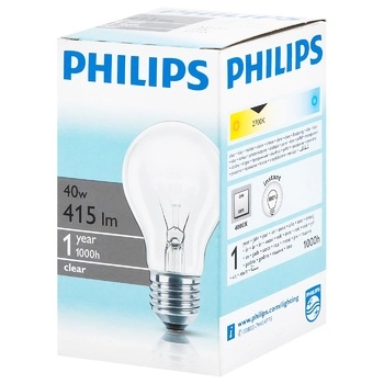 Лампа Philips E27 40W 230V A55 