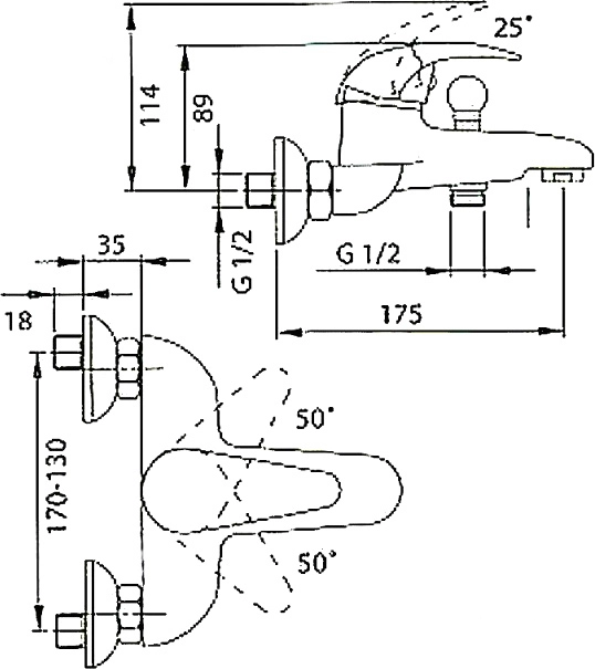 Смеситель для ванны Ferro Ancona Ban 11 