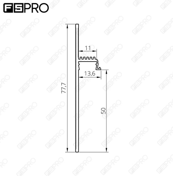 Плинтус скрытого монтажа F1.50L10 2.5м