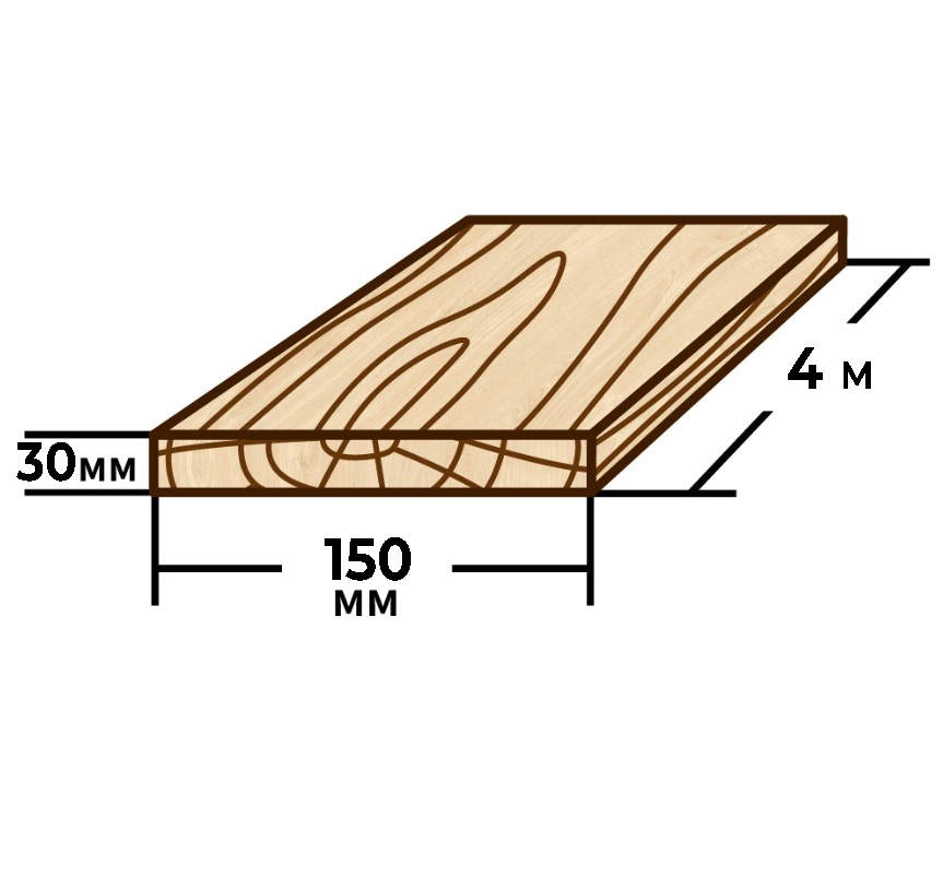 Доска 30x150мм 4м