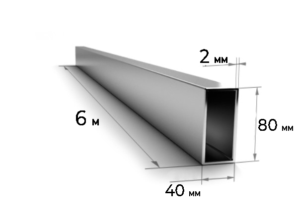 Tруба профиль 40*80*2мм