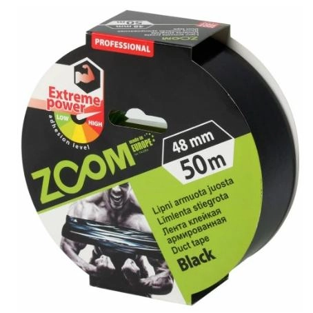 Bandă adezivă profesională ZOOM Extreme Power 48mmx50m (neagră)