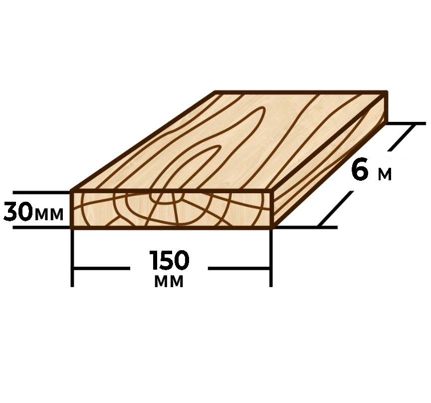 Доска 30x150мм 6м