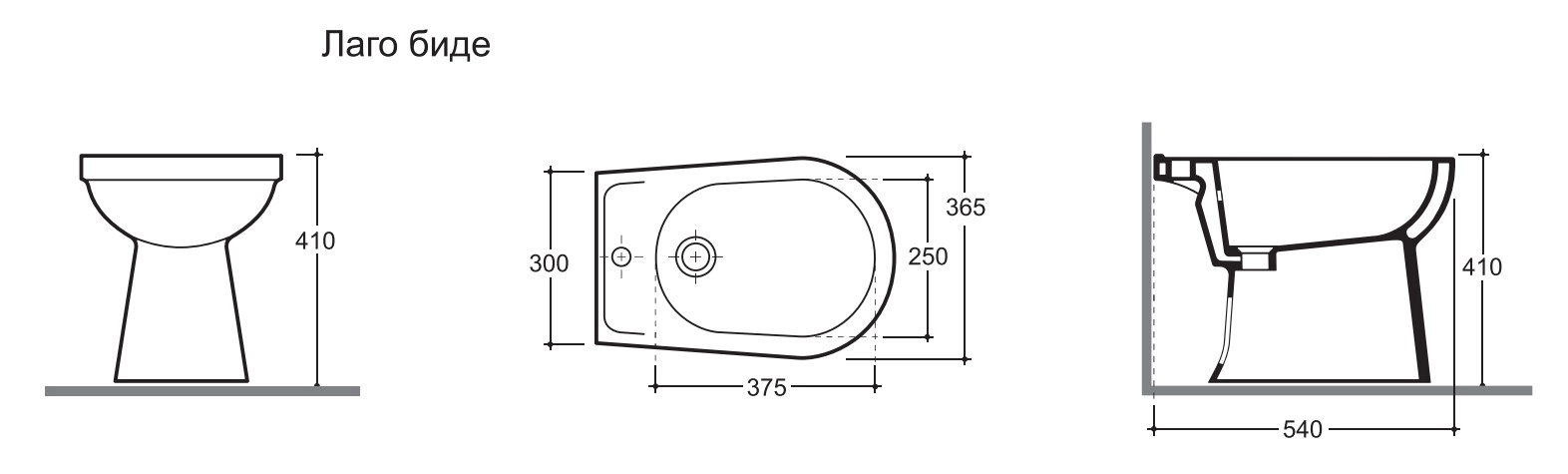 Bide Lago Keramin alb 1c