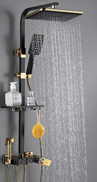 Sistemă de duș Miscellaneous Black with Gold 8003