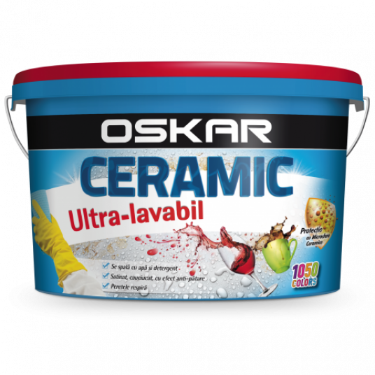 Vopsea Oskar Ceramic Ultravalabil Int Alb baza TR 2.5l
