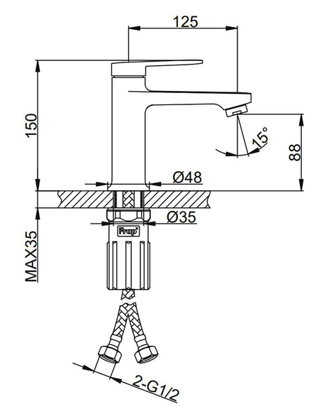 Смеситель Frap F 1085-6 чёрный 0321