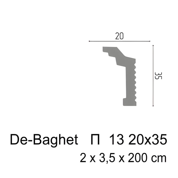 Потолочный плинтус P 13, 20x35x2000mm