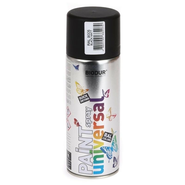 Spray vopsea Biodur 400ml negru lucios 9005