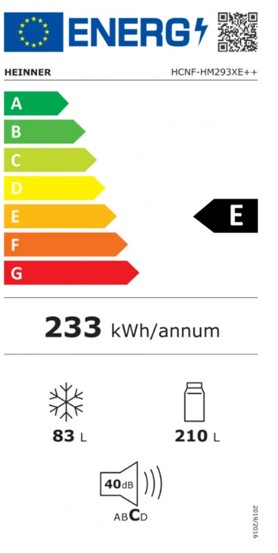 Холодильник Heinner HCNF-HM293XE++ 