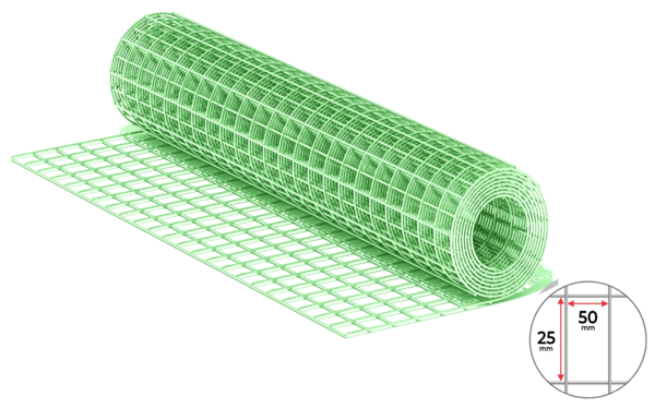 Сетка сварная оцинкованная  PVC 25.4*50.8 D1.8