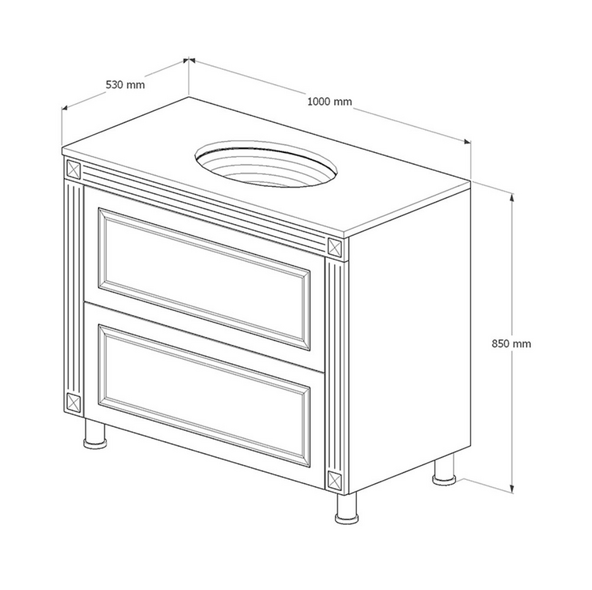 Мебель для ванной Napoleon 100 серебристый белый 1512172 