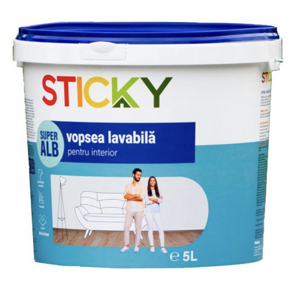 Vopsea lavabilă de interior Sticky 8.5l+2.5l