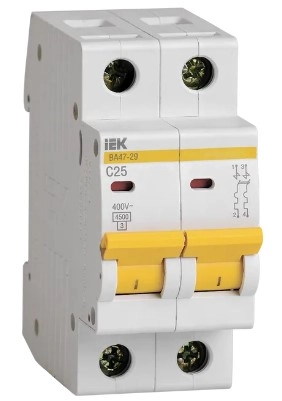 Întrerupător automat IEK BA47-29 2P 4.5kA 25A C 02535