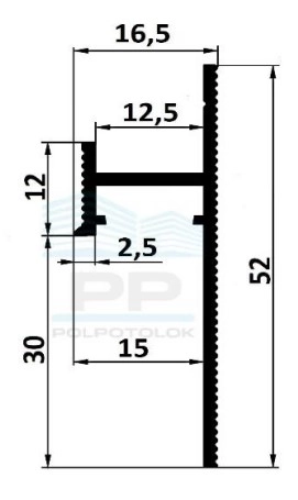 Plintă montare ascunsă ASPL130B PP 2600mm 