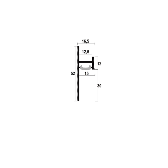 Plintă montare ascunsă ASPL130B PP 2600mm