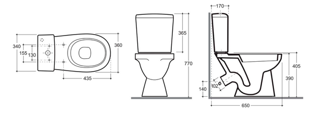 Унитаз Keramin Riva MS Incoer white