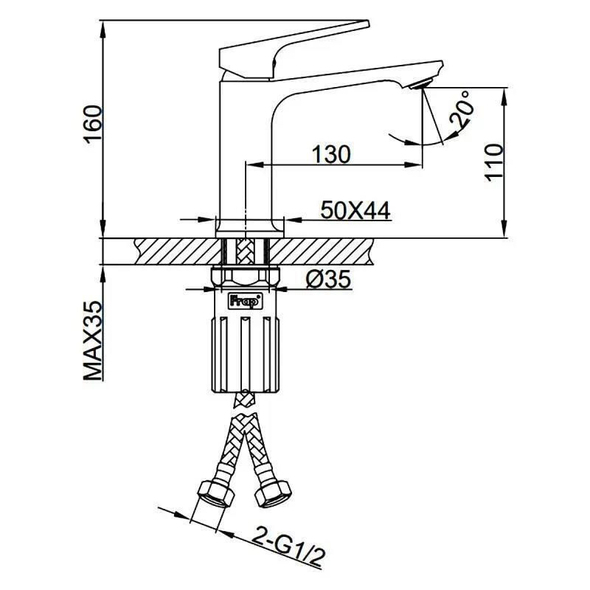 Смеситель Frap F 1086 Alama 3489
