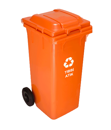 Coș pentru gunoi 120 l oranj
