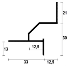 Profil tip ascuns din aluminiu AST12B PP 2500mm 